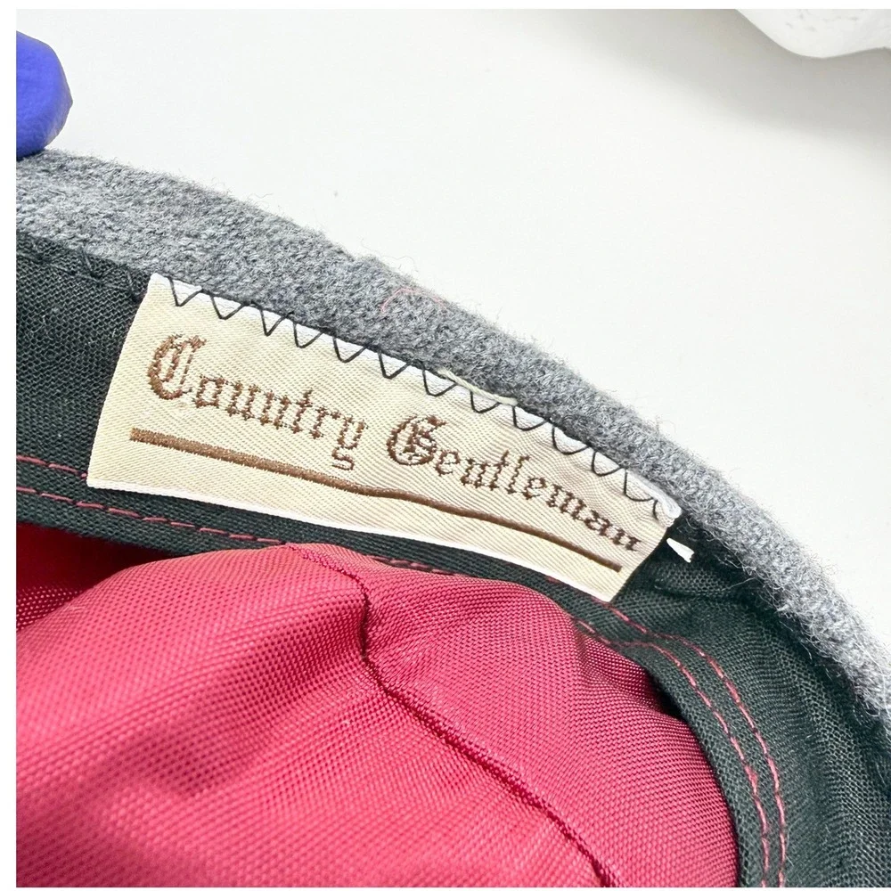 Country Gentleman Mens Grey Wool Blend Flat Cap Ivy Newsboy Hat Size 7 5/8